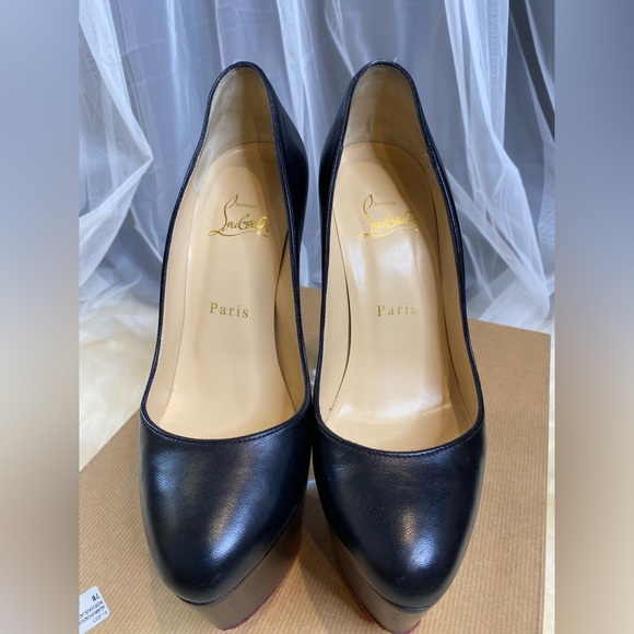 Christian Louboutin Dolly Leather Red Sole Platform Pumps - Picture 2 of 8